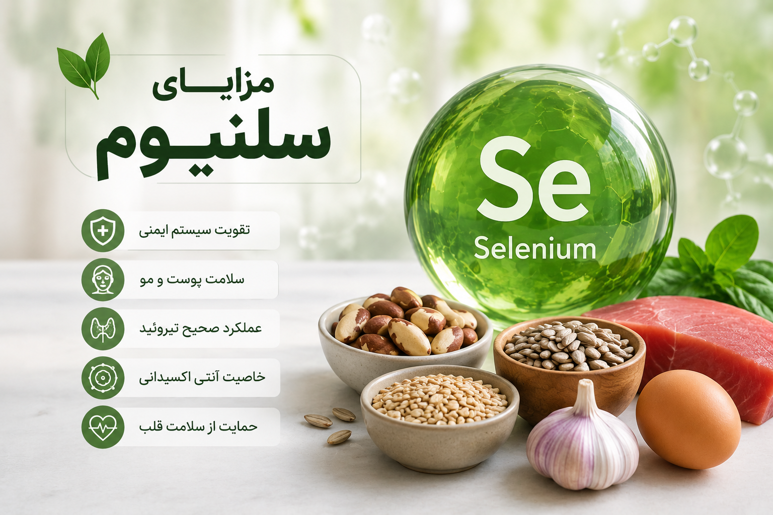 سلنیوم چیست؟ ۸ فایده مهم این ماده معدنی برای سلامت بدن