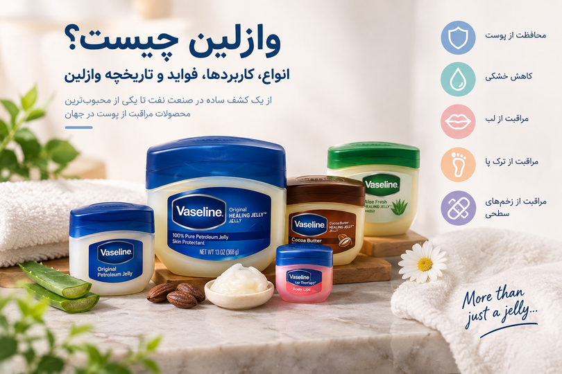 وازلین چیست؟ تاریخچه، انواع وازلین، کاربردها، فواید و تفاوت مدلهای مختلف