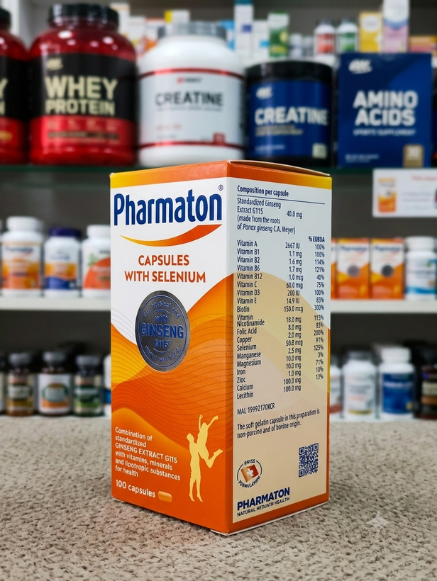 کپسول فارماتون سلنیوم و جینسینگ G115 اصل 100 عددی | Pharmaton Capsules With Selenium