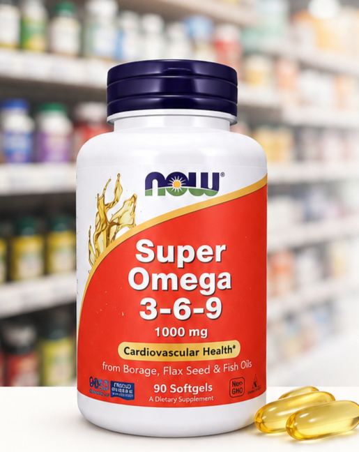 سوپر امگا ۳-۶-۹ NOW Foods 1000 میلیگرم، مکمل امگا ۳، ۶ و ۹ با ۹۰ سافت ژل